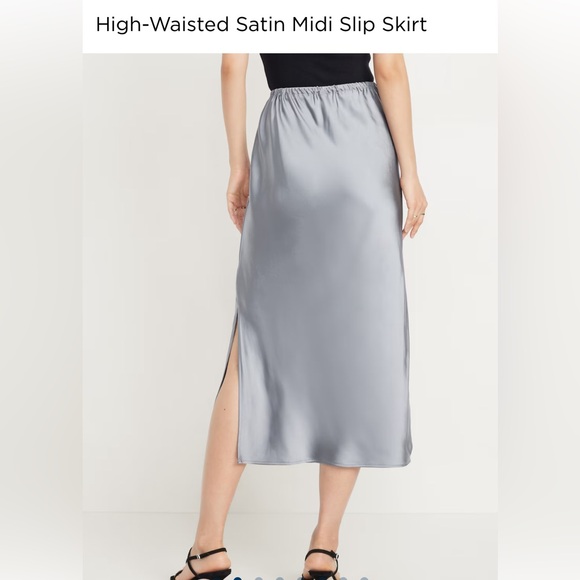 Old Navy High waisted Satin Midi Slip Skirt - NWT - Picture 4 of 5